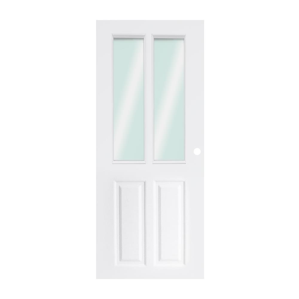 PARAZZO ประตูภายนอก UPVC MG005 80X200 ซม. สีขาว เจาะลูกบิด จัดส่งโดย HomePro