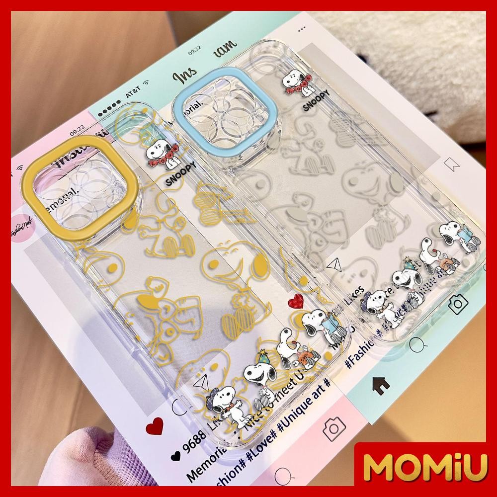 MOMiU - เข้ากันได้สำหรับ เคสไอโฟน11 เคส iphone 16 Pro Max 7Plus XR 12 13 14 15 เคสใส มีความสุขสุนัขสีขาวตัวน้อยน่ารัก