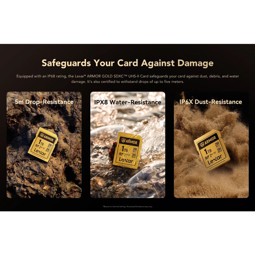 การ์ดหน่วยความจำ ไมโครเอสดีการ์ด LEXAR ARMOR GOLD 256GB SD CARD FULL-HD 6K RW280/205MB/S (LSDAMGL256G-RNNNG)_4