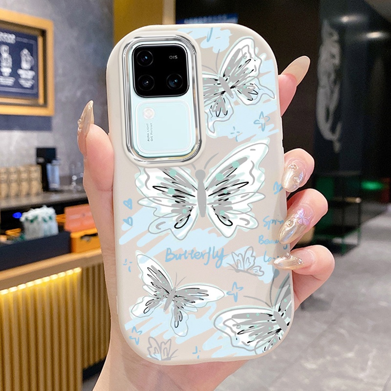 เคสสำหรับ VIVO V30 Pro 5G V29 Pro V29e V27 PRo 5G V23 V23i V20 Pro S1 S7 เคสโทรศัพท์ผีเสื้อกันกระแทก