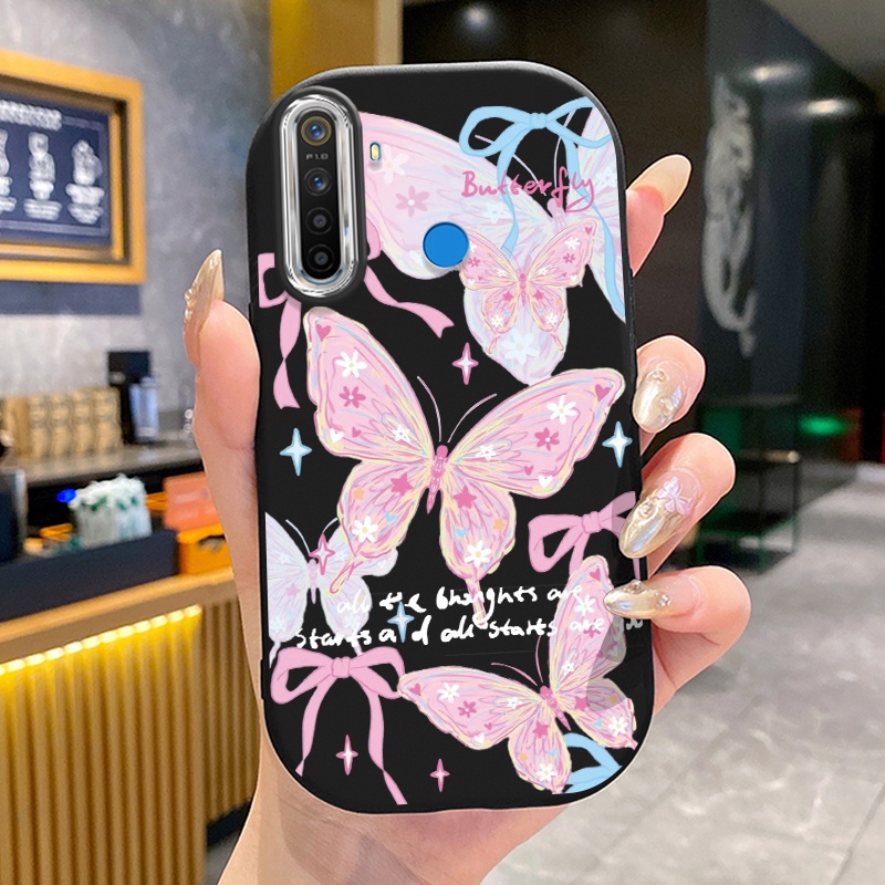 เคสสำหรับ Realme 5 5i 5s 6i C3 C3i 8 5G 8S 5G Q3 Q3i V13 5G Narzo 30 5G เคสโทรศัพท์ผีเสื้อสวยกันกระแ