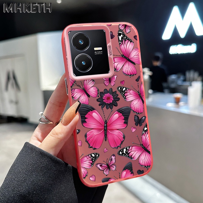 MHKETH เคสสำหรับ VIVO Y22 Y22s Y36 4G Y36 5G Y27 5G Y27S Y77T เคสโทรศัพท์ผีเสื้อสีสันสดใส - รูปที่ 2