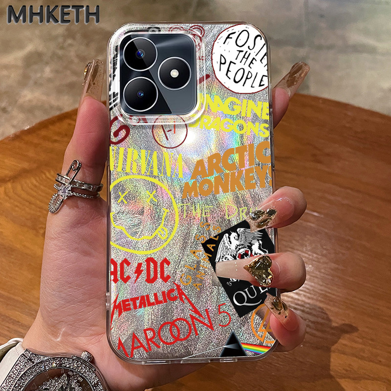 MHKETH เคสสำหรับ Realme C53 C51 C51s C67 C55 12 Lite Note 50 Narzo N53 N55 เคสโทรศัพท์ชุบเงินที่ทันสมัย