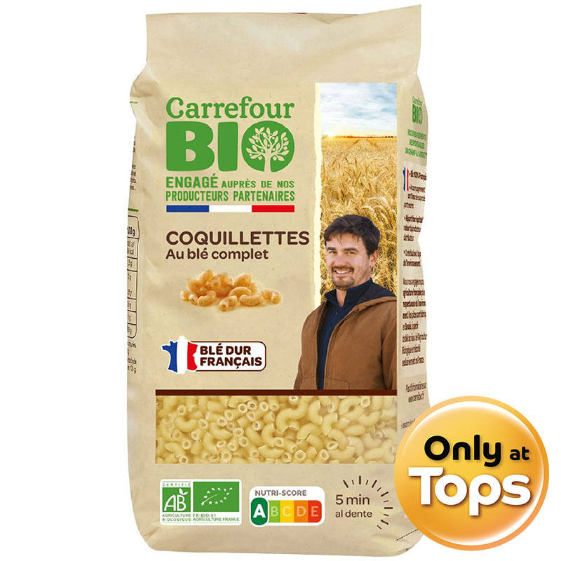 🍉 คาร์ฟูร์ไบโอโคควิลเลตเส้นพาสต้า 500กรัม 🍍 Carrefour Bio Coquillette Pasta 500g. 📌 3560071082710 🌽 
