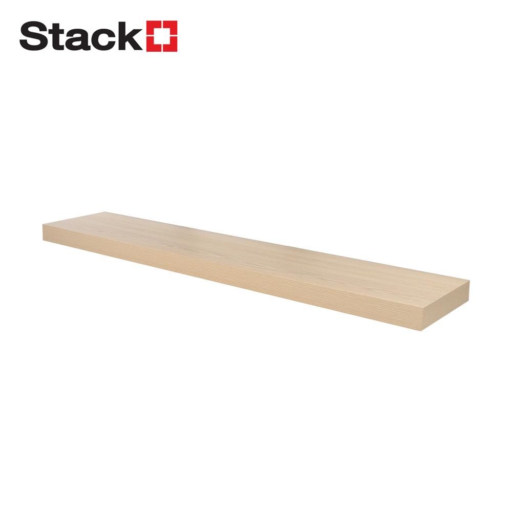 STACKO แผ่นชั้นไม้ซ่อนขา 120x24x5 ซม. สีไวท์โอ๊ค จัดส่งโดย HomePro