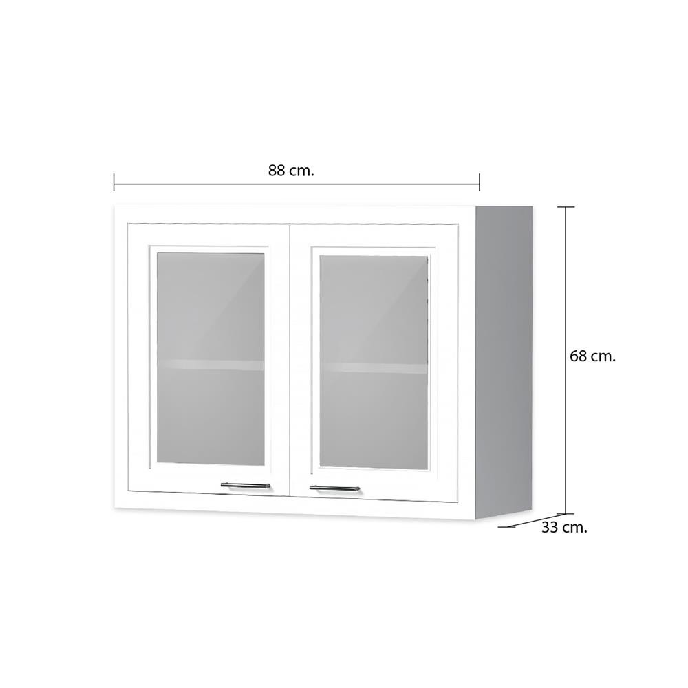 CABIN ตู้แขวนบานกระจกคู่ HARPER 88x68 ซม. สีขาว จัดส่งโดย HomePro - รูปที่ 5