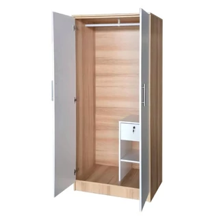 FURDINI ตู้เสื้อผ้า 2 บานเปิด HERO 80 ซม. สี NATURAL OAK/ขาว จัดส่งโดย HomePro