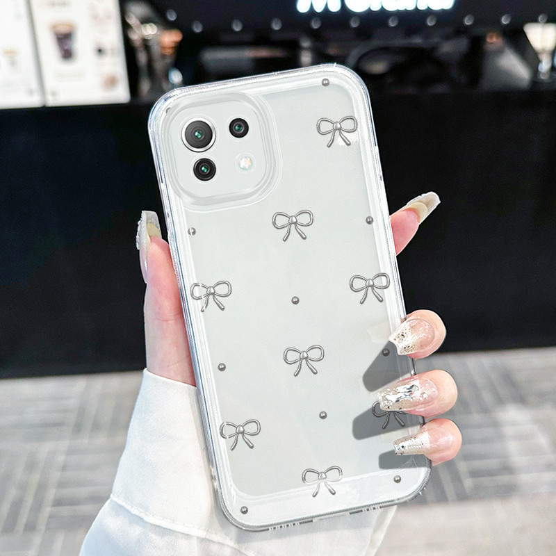 เคสสำหรับ Xiaomi 11 Lite 4G 11 Lite 5G NE เคสโทรศัพท์รูปหัวใจดอกไม้ป้องกันการตกกันกระแทก