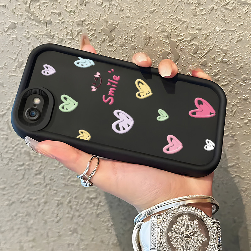เคสสำหรับ iPhone 6 Plus 6s Plus 7 Plus 8 Plus SE 2020 X Xr Xs Max เคสโทรศัพท์รูปหัวใจแมวกันกระแทก