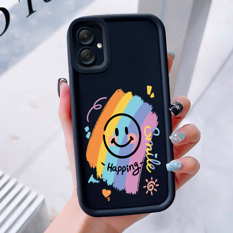 เคสสำหรับ Samsung Galaxy A05 M05 F05 A05s เคสโทรศัพท์โชคดีรอยยิ้มกันกระแทก