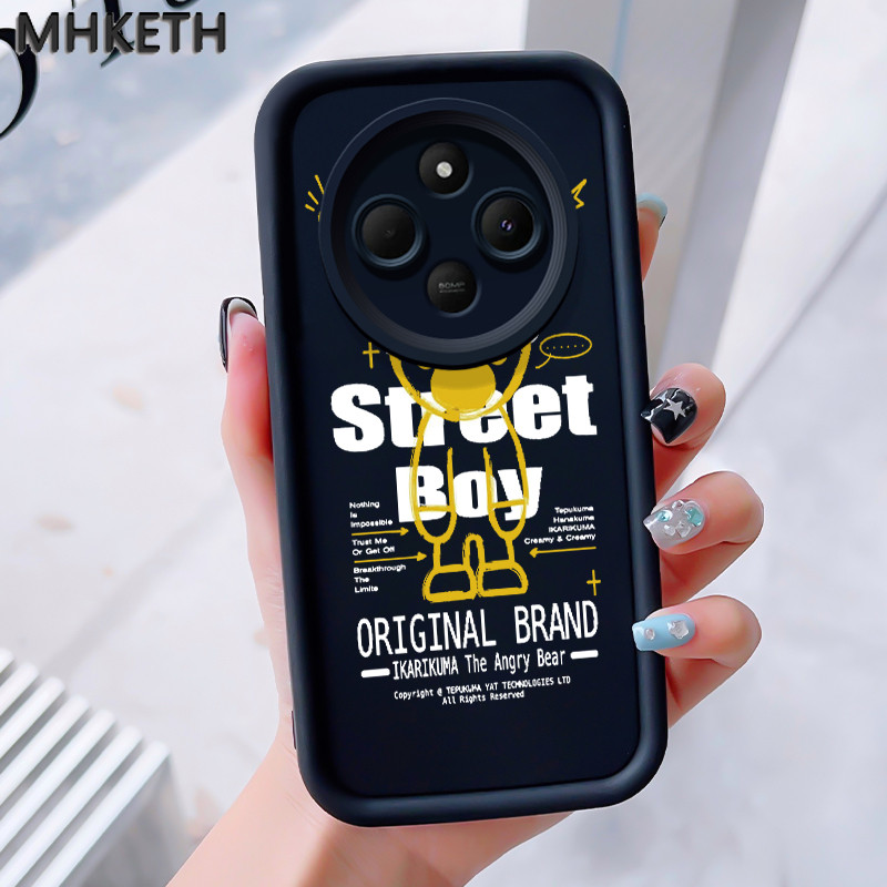 MHKEID เคสสำหรับ Xiaomi Redmi 14C 4G 14C 5G A3 Pro 4G A4 5G POCO C75 เคสโทรศัพท์ซิลิโคนออกแบบหมีโกรธอินเทรนด์