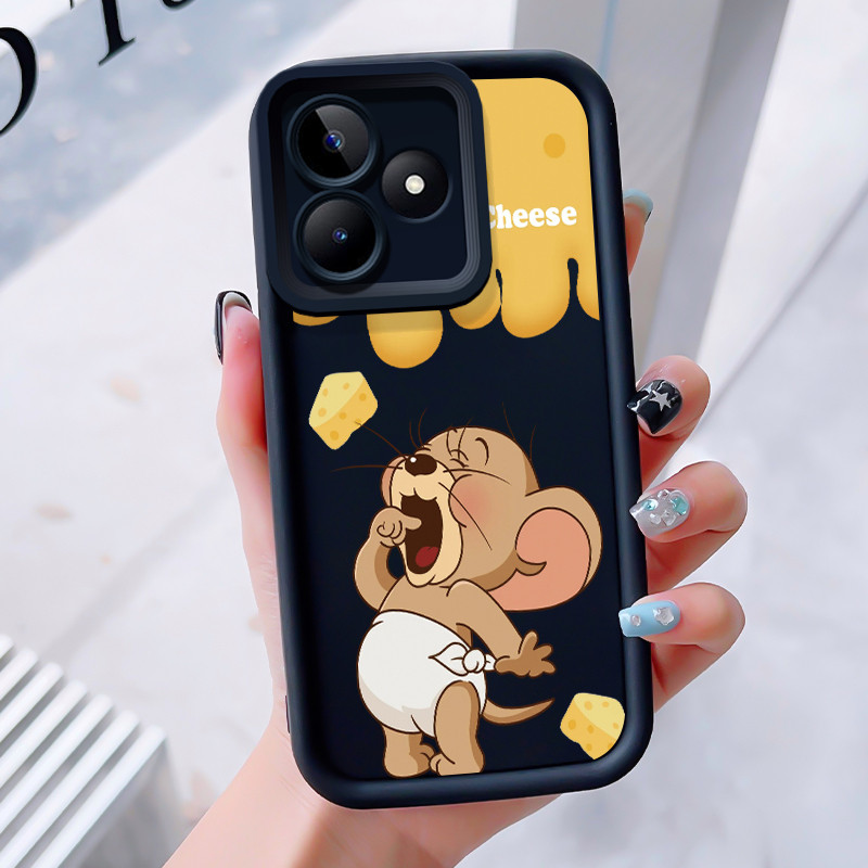 เคสสำหรับ Realme C53 C51 C51s Narzo N53 Note 50 เคสโทรศัพท์แมวหนูสามสีซิลิโคนกันกระแทก