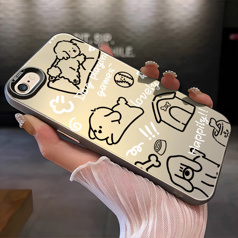 เคสสำหรับ iPhone 6 Plus 6s Plus 7 Plus 8 Plus SE 2020 X Xr Xs Max เคสโทรศัพท์แมวสุนัขน่ารักเปลือกแข็งกันกระแทก
