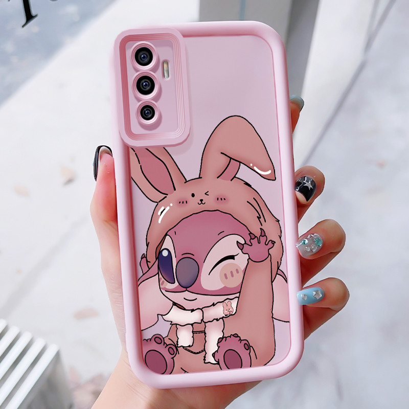 เคสสำหรับ VIVO V23E 4G V23E 5G Y75 เคสโทรศัพท์น่ารักตะเข็บสามสีซิลิโคนกันกระแทก