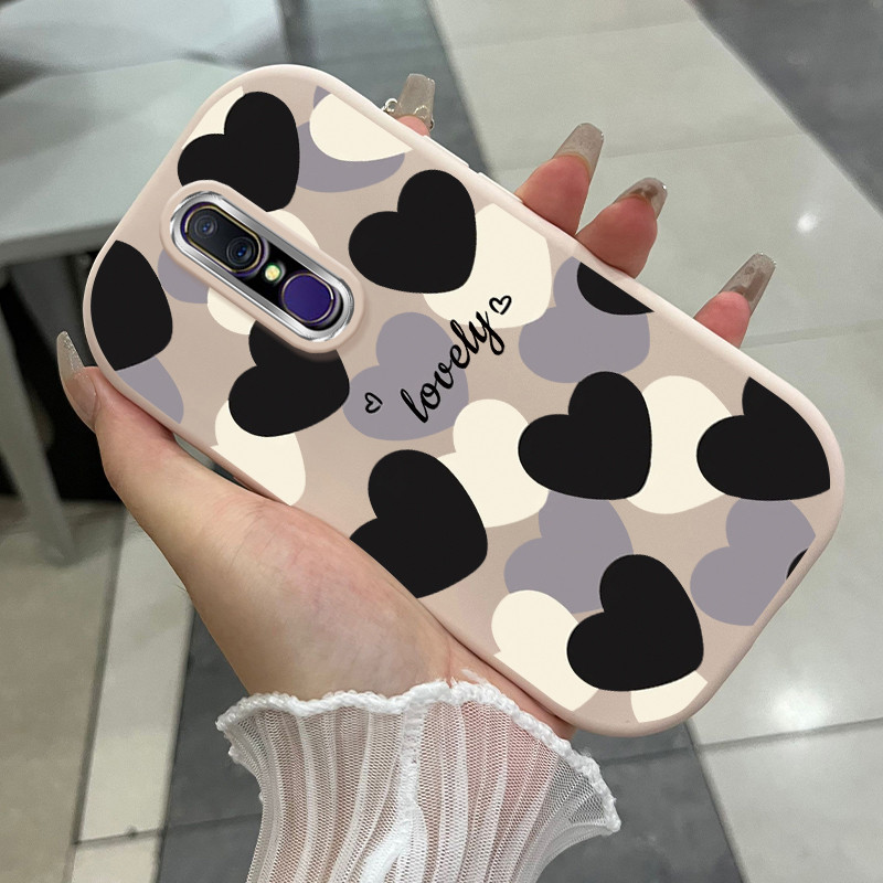 เคสสำหรับ OPPO F11 Pro F9 Pro A7X A9 2019 A9X Realme 2 Pro U1 เคสโทรศัพท์มีสีสันรูปหัวใจกันกระแทก – โปรปัง