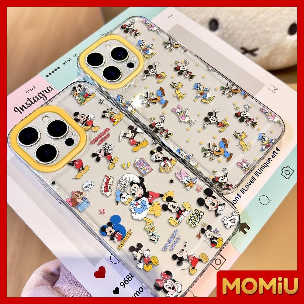 MOMiU - เข้ากันได้สำหรับ เคสไอโฟน11 เคส iphone 16 Pro Max 7Plus XR 12 13 14 15 เคสใส การ์ตูนหนูและเป็ด