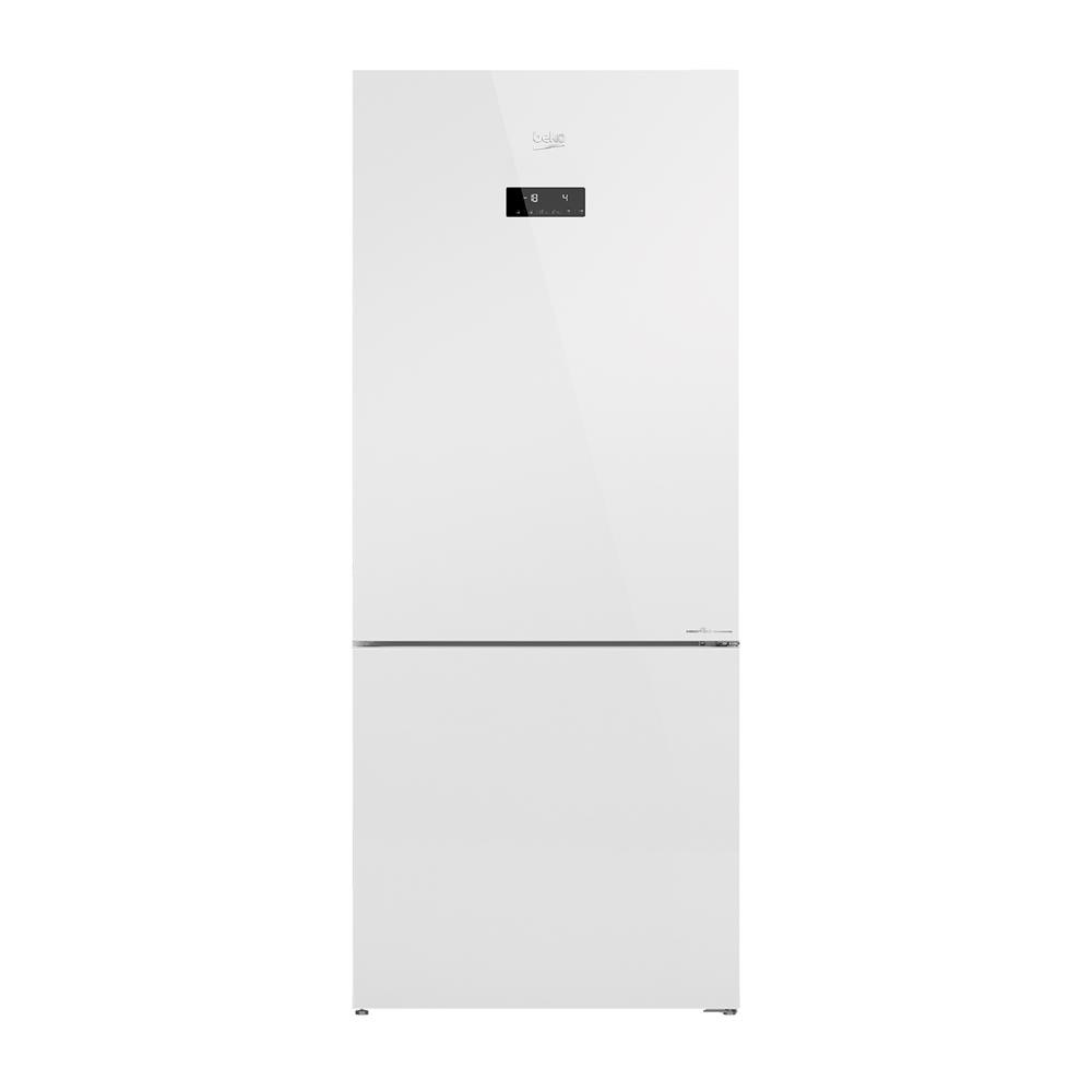 HomePro ตู้เย็น 2 ประตู  RCNT415E20VZHFGW 14 คิว กระจกขาว แบรนด์ BEKO