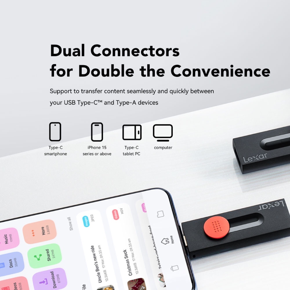 แฟลชไดรฟ์ Lexar JumpDrive Dual Drive D300 128GB USB 3.2 Gen 1 Type-C_5