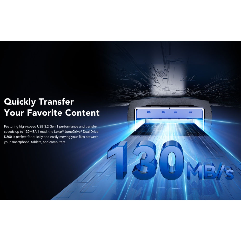 แฟลชไดรฟ์ Lexar JumpDrive Dual Drive D300 128GB USB 3.2 Gen 1 Type-C_4