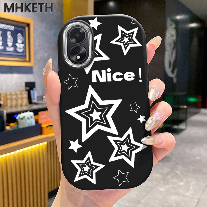 เคสสำหรับ OPPO A18 A38 เคสโทรศัพท์กันกระแทกซิลิโคนลายดาว