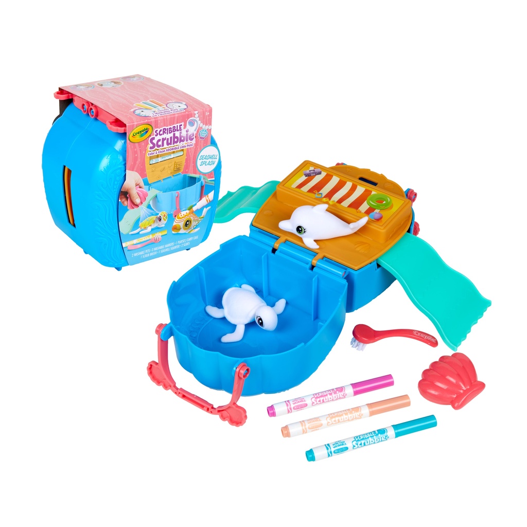 Crayola Scribble Scrubbie Ocean Pets Seashell Spash Set ชุดตุ๊กตาระบายสี สคริบเบิ้ล สครับบี้ สัตว์ทะเล 74-7426