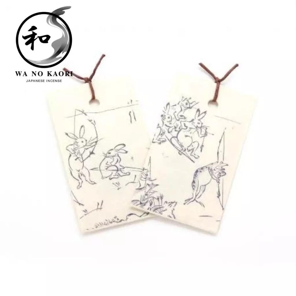 Kousaido Choju-Giga Scented Sachet Yumiya 2 pieces Japan Incense ธูปหอม ญี่ปุ่นแท้ นำเข้าจากญี่ปุ่น 