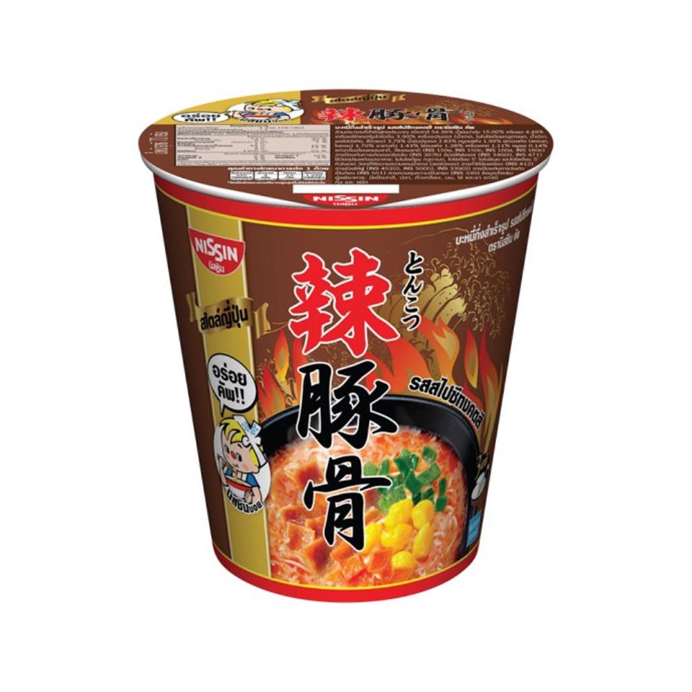 🍲 นิสชินคัพสไปซี่ทงคตสึ 70 กรัม 🍜 NISSIN CUP SPICY TONKOTSU 70 G. 🍰 INSTANT NOODLE SOUP AND PORRIDGE