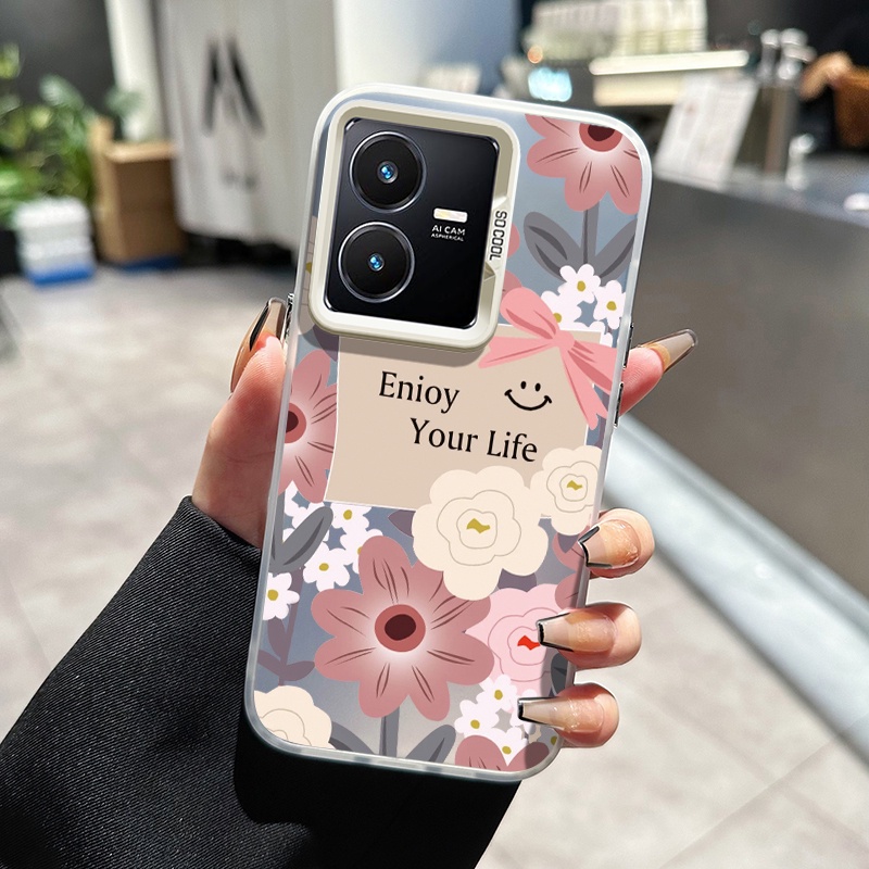 เคสสำหรับ VIVO Y22 Y22s Y36 4G Y36 5G Y27 5G Y27S Y77T เคสโทรศัพท์ดอกไม้สวยๆ