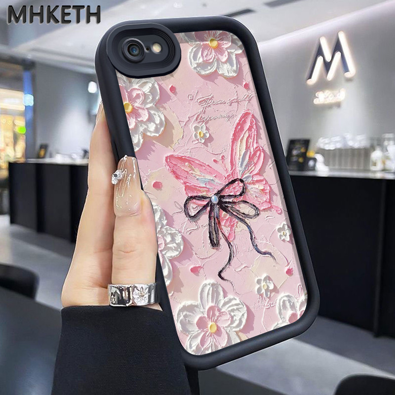 MHKETH เคสสำหรับ iPhone 6 Plus 6s Plus 7 Plus 8 Plus SE 2020 X Xr Xs Max เคสโทรศัพท์รูปโบว์