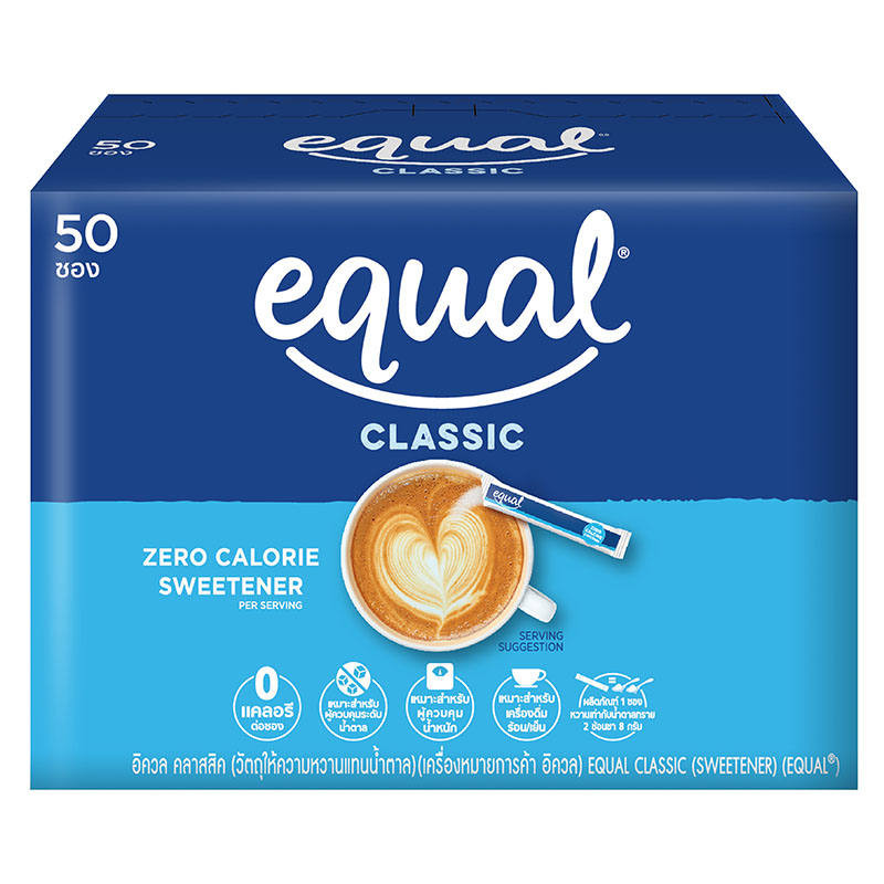🍉 อิควล 1กรัม แพค 50ซอง 🍍 Equal 1g. Pack 50 📌 8850186100061 🌽 น้ำตาลและสารให้ความหวาน 🌶️ Sugar & Swe