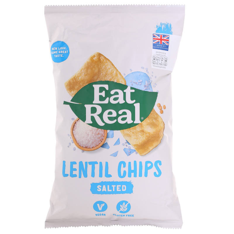 🍉 อีทเรียลแผ่นถั่วเลนทิลทอดกรอบรสเกลือ 113กรัม 🍍 Eat Real Lentil Chips Sea Salt 113g. 📌 502648948305
