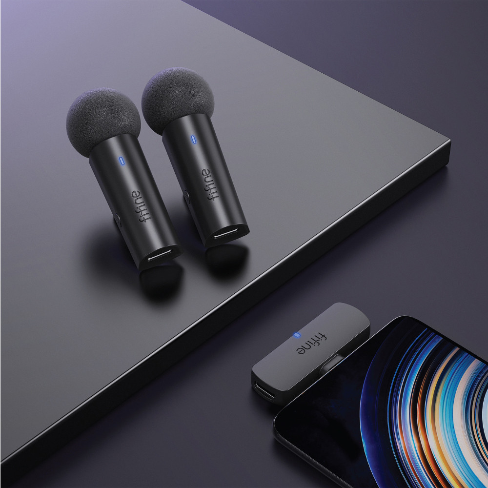ไมโครโฟนไร้สาย FIFINE M8 DUAL WIRELESS LAPEL สีดำ_2