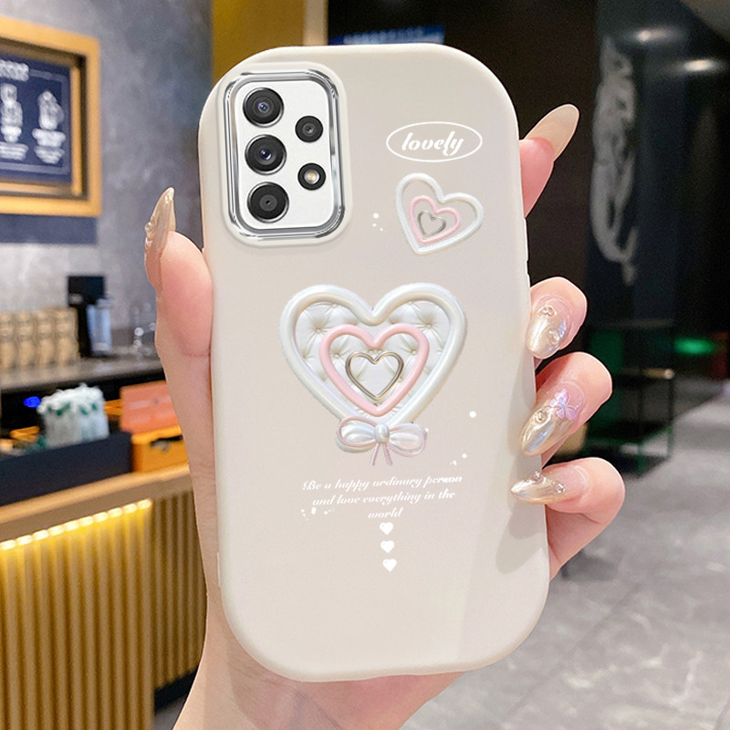 เคสสำหรับ Samsung A52 A52s A51 A50 A50s A30s A35 A54 5G A32 A31 A71 M32 M40s เคสโทรศัพท์รักหัวใจผีเสื้อกันกระแทก