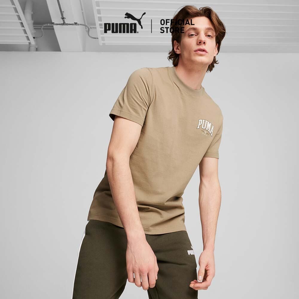 PUMA BASICS - เสื้อยืดผู้ชาย PUMA SQUAD สีเบจ - 68179267