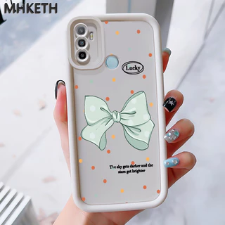 MHKEID เคสสำหรับ OPPO A53 2020 A33 2020 A53s A32 A94 F19 Pro Reno 5F 5 Lite A11s เคสป้องกันโทรศัพท์ตกลายโบว์สีชมพู