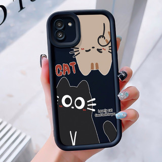 เคสสำหรับ Samsung Galaxy A03 เคสโทรศัพท์แมวน่ารักสามสีซิลิโคนกันกระแทก