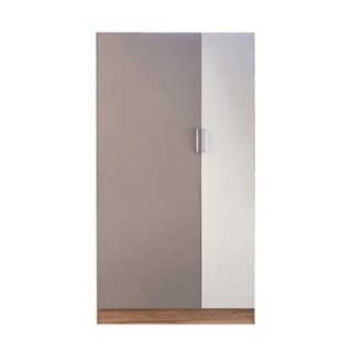 FURDINI ตู้เสื้อผ้า 2 บานเปิด FINE 90 ซม. ลายไม้/ครีมขาวผ้า …