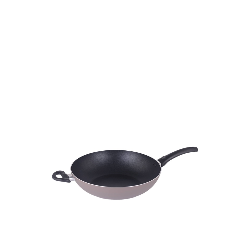 CUIZIMATE - กระทะเหล็ก Wok Traditional ขนาด 32 ซม. สีน้ำตาลเข้ม