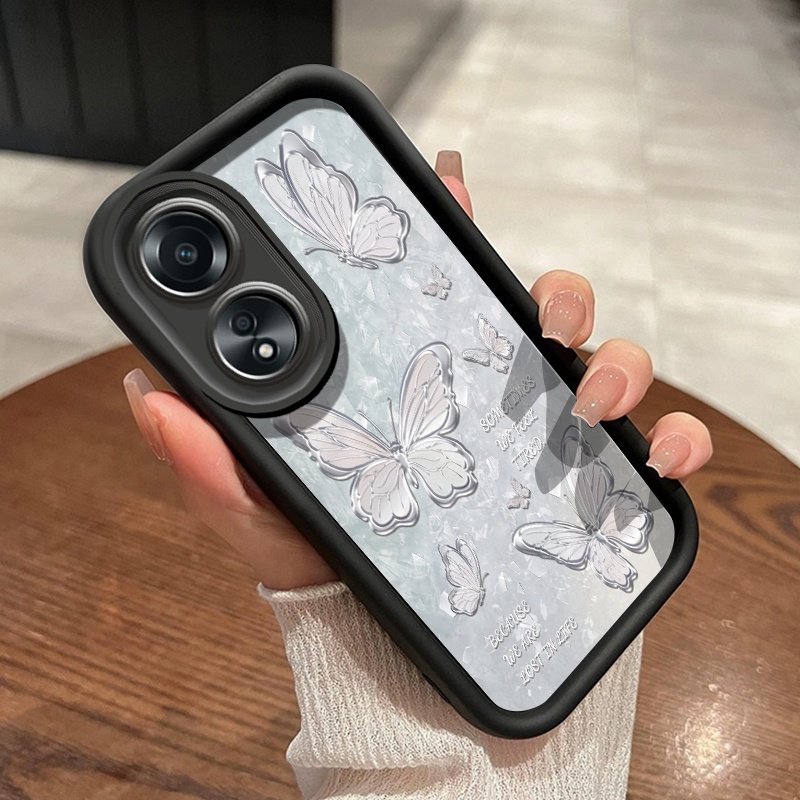 เคสสำหรับ OPPO A58 A78 A58 5G A78 5G A58x 5G A1x A2x A98 5G F23 5G A1 5G เคสโทรศัพท์ผีเสื้อ