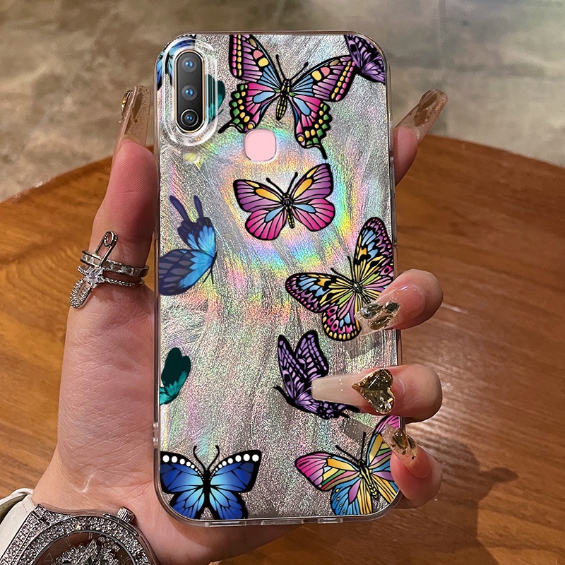 เคสสำหรับ VIVO Y12 Y12i Y15 Y17 Y3 Y3s Y17s Y36i G2 Y28 5G เคสโทรศัพท์ใหม่ผีเสื้อ