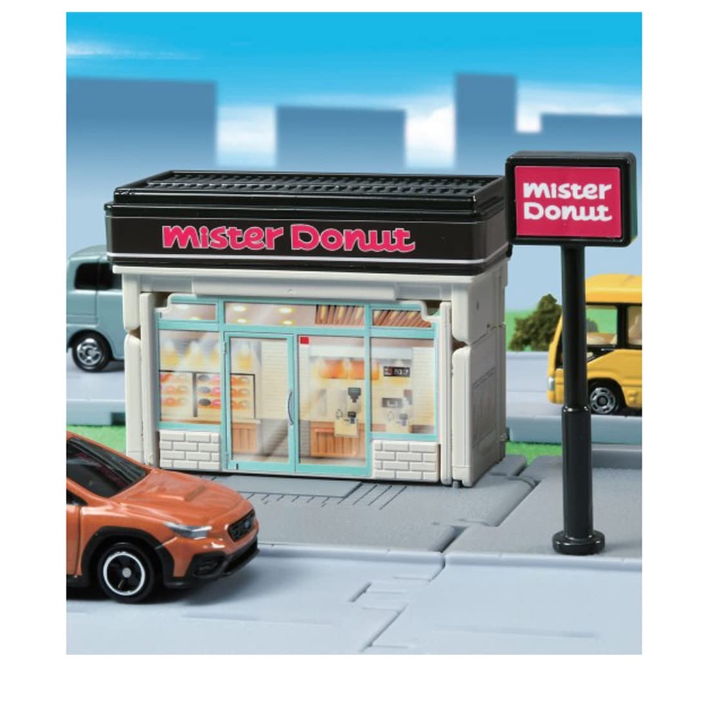รถของเล่นจิ๋ว TAKARA TOMY "Tomica Town Mister Donut" สำหรับเด็กอายุ 3 ปีขึ้นไป บรรจุกล่อง ตรงตามมาตร
