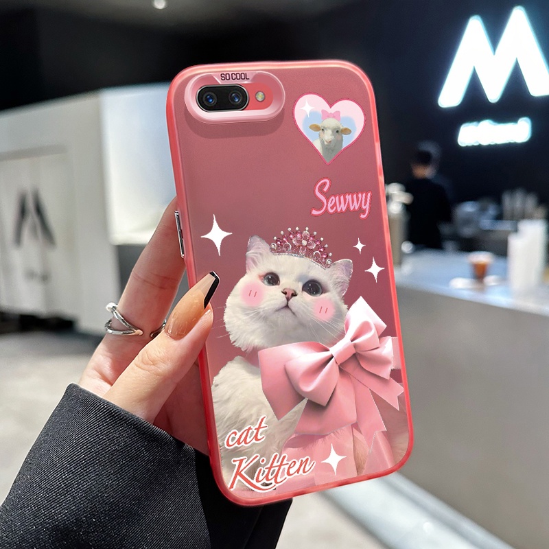 เคสสำหรับ OPPO A5 A3s A12e A7 A5s A12 A12s A11k Realme C1 เคสโทรศัพท์แมวน่ารัก - รูปที่ 2