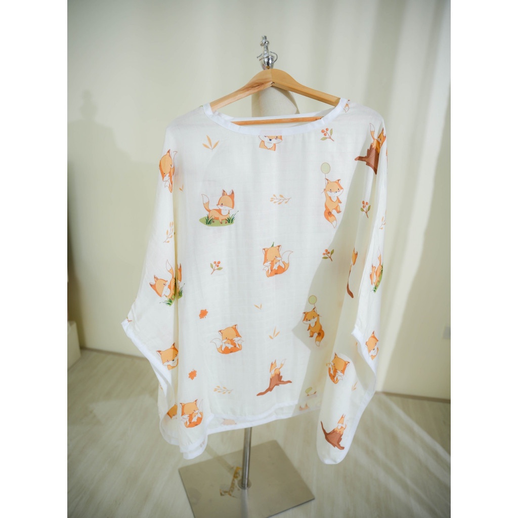 [Bebeplay] Mothery ผ้าคลุมให้นม สีครีมลายสุนัขจิ้งจอก (Mothery Baby breastfedding