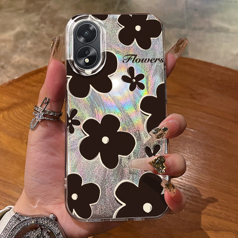 เคสสำหรับ OPPO A18 A38 เคสโทรศัพท์ดอกไม้