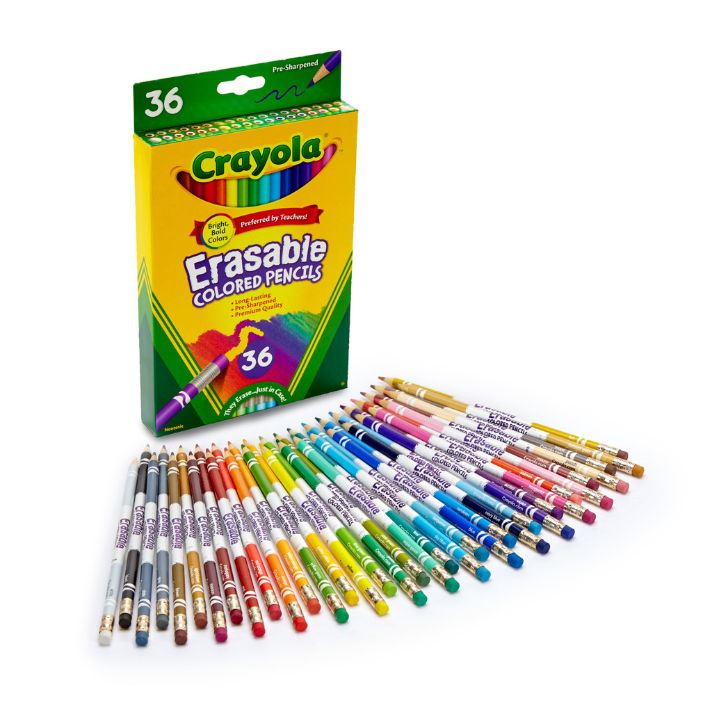 Crayola 36Ct Erasable Colored Pencils เครโยล่า ดินสอสี พร้อมหัวยางลบ 36สี 68-1036