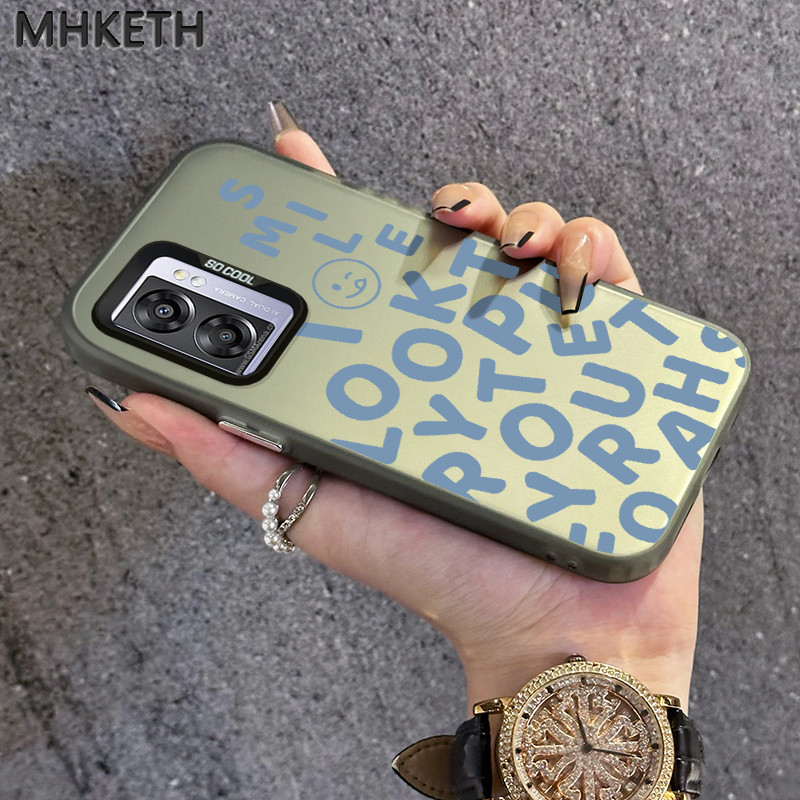 MHKETH เคสสำหรับ OPPO A57 2022 A77 2022 A57s A57e A77s เคสโทรศัพท์มีลายหน้ายิ้มส่วนบุคคล