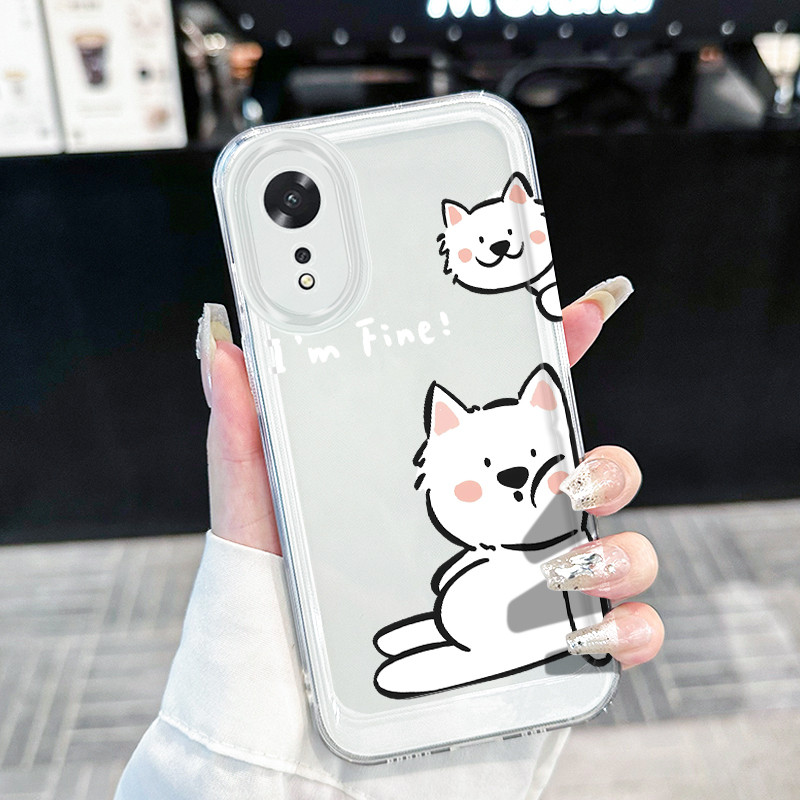 เคสสำหรับ OPPO A18 A38 A17 A17K A16 A16s A16K A16E A15 A15s A35 4G A54s เคสโทรศัพท์แมวน่ารัก