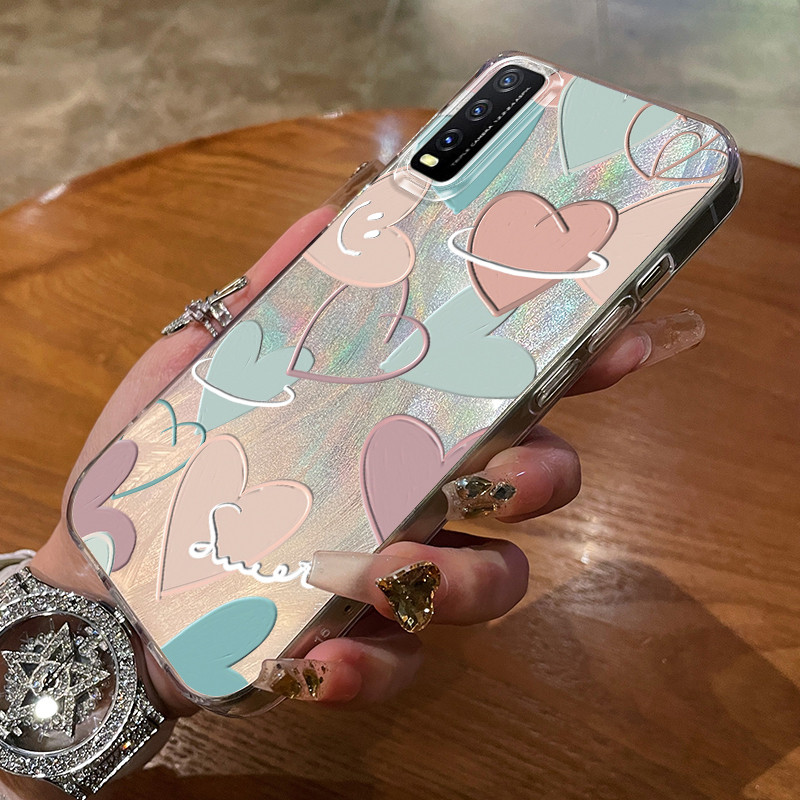 เคสสำหรับ VIVO Y20 Y20i Y20s Y12s Y12a Y20t Y30G Y20S G Y20S D Y20S M Y11s เคสโทรศัพท์แนวโน้มกันกระแทกสีสันรักหัวใจ