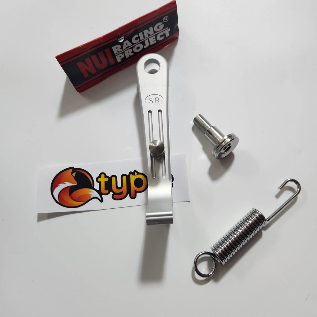 ชุด2ชิ้น น็อตขาตั้ง + ขาตั้งจิ๋ว NUI งานCNC แถมฟรีสปริงขาตั้ง WAVE110i 2021-2025 LED ***สำหรับโช้คขนาด 285-295มิล***