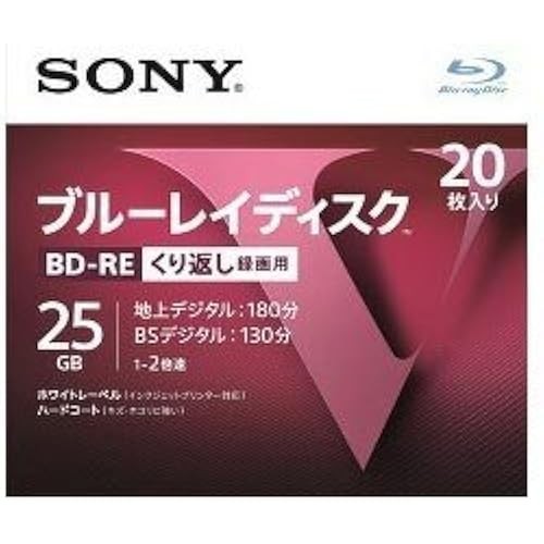 Sony Blu-ray BD-RE for Repeated Recording 25GB V Series 20BNE1VLPS2 20 discs